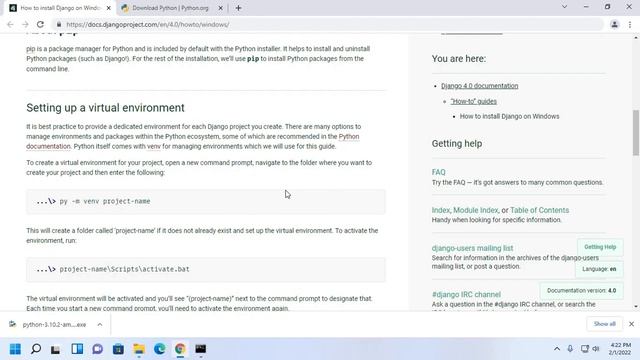 How to install Django (Python 3.10) on Windows 11 смотреть онлайн