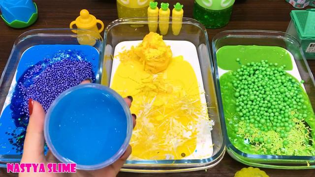 BLUE, YELLOW and GREEN ! Mixing Random into GLOSSY Slime ! Satisfying Slime Video #262 смотреть онлайн