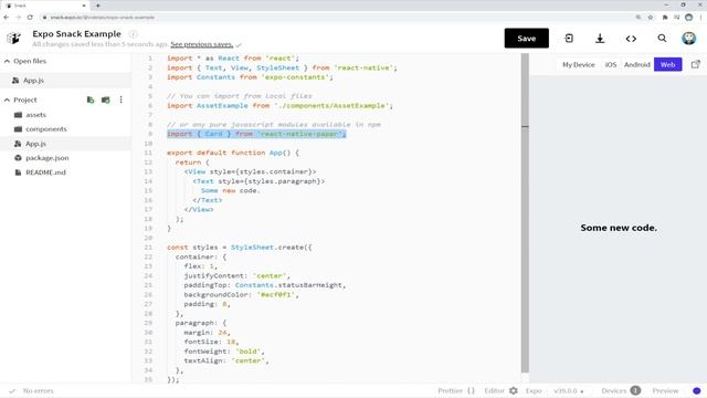 Mobile Development: React Native: Working with Expo Snack смотреть онлайн
