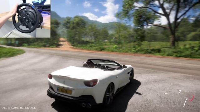 Realistic Driving Transformer Ferrari Portofino - Forza Horizon 5 (Steering Wheel) 4k Gameplay смотреть онлайн