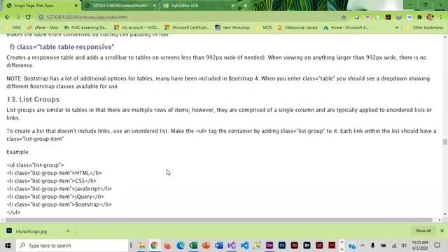 Bootstrap 4.0 text, table and list classes смотреть онлайн