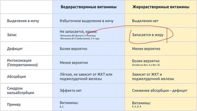 Водорастворимые витамины vs Жирорастворимые витамины. Их всасывание aka абсорбция в нашем организме смотреть онлайн