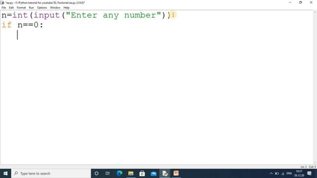 30. Factorial number logic in Python смотреть онлайн