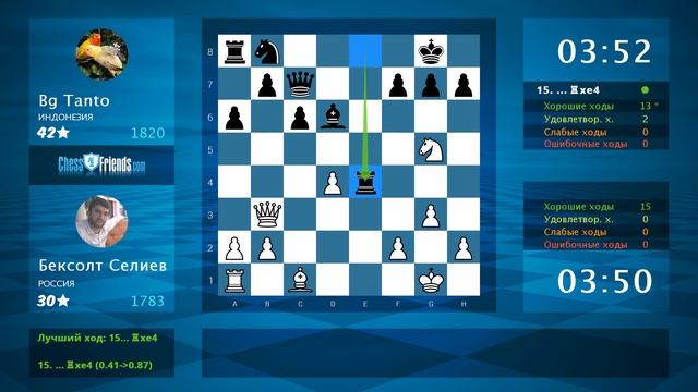 Chess Game Analysis: Бексолт Селиев - Bg Tanto : 1-0 (By ChessFriends.com) смотреть онлайн