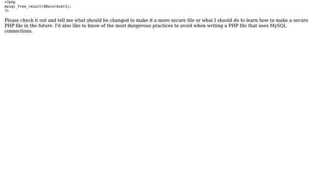 Code Review: Checking PHP security on my file смотреть онлайн