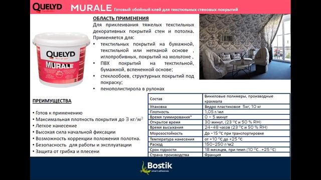 Bostik  Материалы Quelyd для ремонта стен и потолка