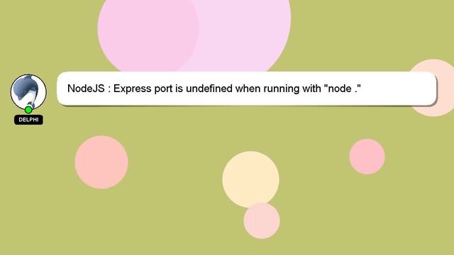 NodeJS : Express port is undefined when running with "node ." смотреть онлайн
