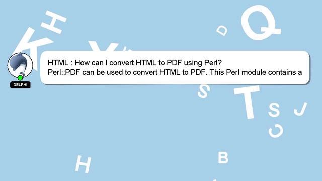 HTML : How can I convert HTML to PDF using Perl? смотреть онлайн