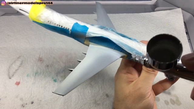 Zvezda Boeing B757-200 1/144 EL AL [Part 4/7] Airliner Scale Model PART 4 / In The Paintshop
