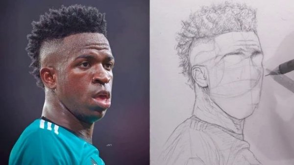 Master Loomis Method: Head Drawing & Vinicius Junior Portrait Tutorial