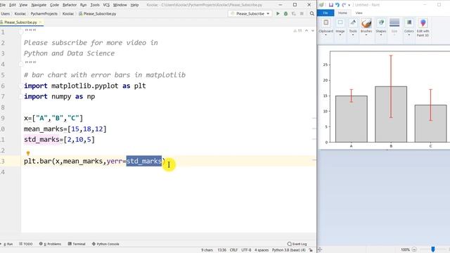 How to plot Bar Chart with Error Bars in Matplotlib Python смотреть онлайн