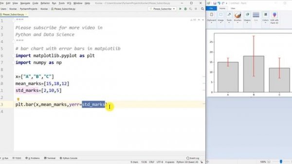 How to plot Bar Chart with Error Bars in Matplotlib Python