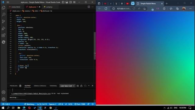 Radial Menu Animation with HTML, SCSS & jQuery смотреть онлайн