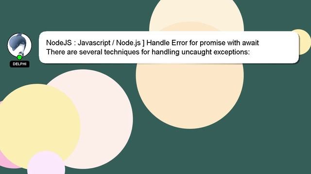 NodeJS : Javascript / Node.js ] Handle Error for promise with await смотреть онлайн