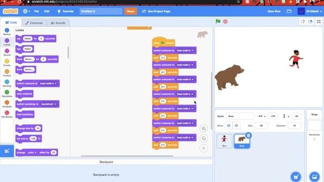 Coding a "Catch me if you can" game using Scratch смотреть онлайн