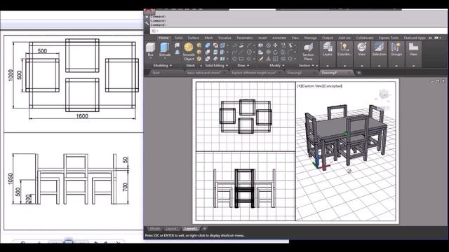 AutoCAD 3D Tutorial Basic Lesson 1.5. Part 2 Setup Layout for 3D view plot смотреть онлайн