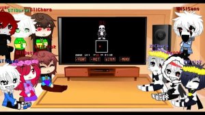 GLITCHTALE and XTALE (+ PLAYER) react to VHS!Sans Fight | [Rus/Eng] | [GC]