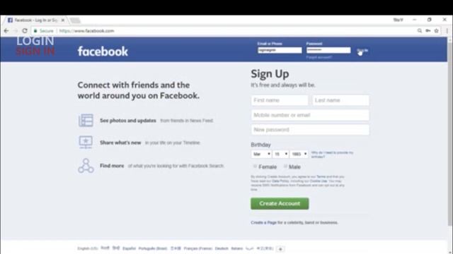 Login to Facebook.com | Facebook Login Sign In Steps on 2018 (Tutorial) смотреть онлайн