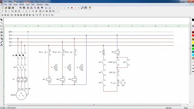 Phase Loss Protector ( Phase Failure ) use 3 relays - CADe SIMU V3 - Simulator_ Part 1 смотреть онлайн