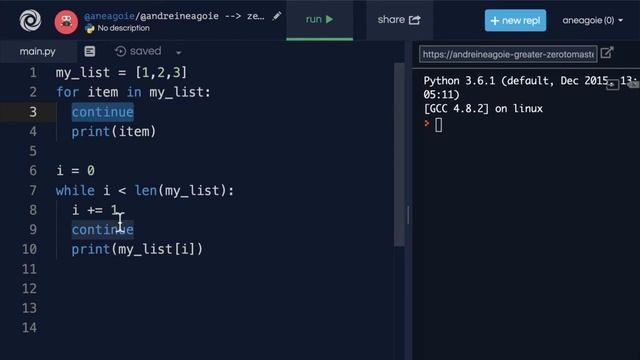 [Language skills Python] break, continue, pass [Tutorial] смотреть онлайн