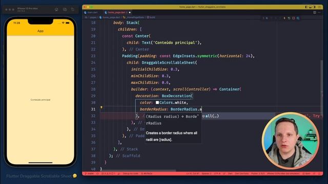 Bottom Sheet no Flutter com Drag, Scroll e ListView! смотреть онлайн