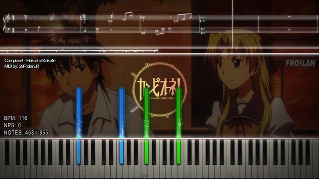 『Playable MIDI / Synthesia Visual』 Campione! - Hokori ni Kakete смотреть онлайн