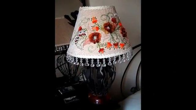 Красивые абажуры своими руками, вышитый атласными лентами. 40 фото идей смотреть онлайн