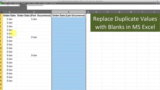 HOW TO REPLACE DUPLICATE VALUES WITH BLANKS IN MS EXCEL - Only Retain Last Unique Occurrences смотреть онлайн