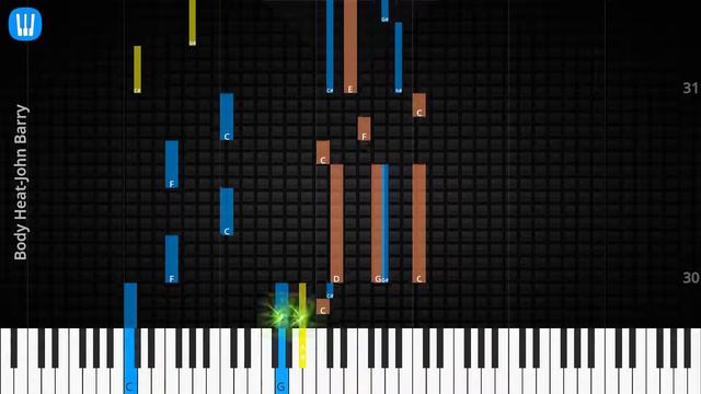 🎹Solo & Chord, Body Heat, John Barry, Synthesia Piano смотреть онлайн