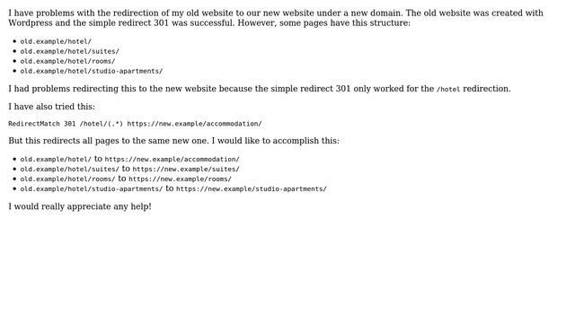 .htaccess - redirect the contents of a subdirectory of old domain to new domain (WordPress) смотреть онлайн