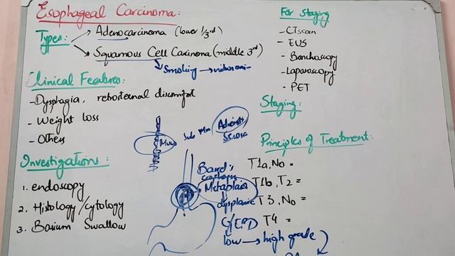 GIT SURGERY lecture 8 CARCINOMA ESOPHAGUS types, features and Investigations with important points смотреть онлайн
