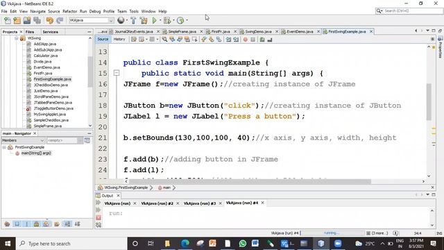 20 AJava Swing Components TextFields Button смотреть онлайн