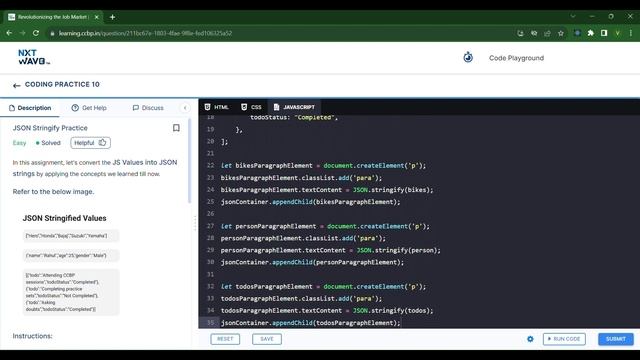 JSON Stringify Practice | Coding Practice 10 | Todos Application 2 | NxtWave | ccbp 4.o смотреть онлайн