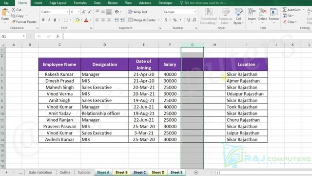 Group & Ungroup Worksheets In Ms Excel || How To Group Worksheet In Excel || Raj Computers