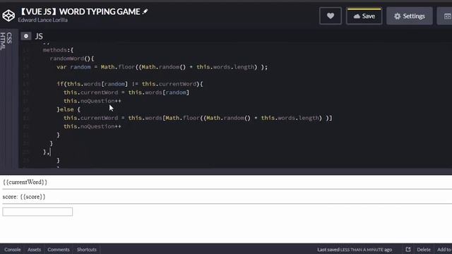 【VUE JS】WORD TYPING GAME смотреть онлайн