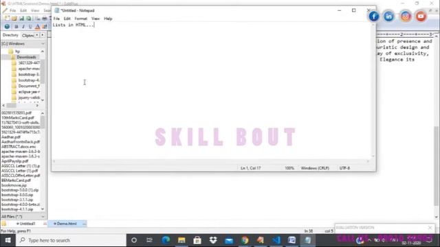 Tags in HTML | Ordered List & Unordered List | Live class | SkillBout смотреть онлайн