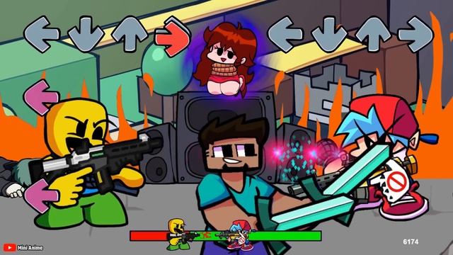 Friday Night Funkin' Roblox Noob VS Boyfriend [FNF Battle Mod] смотреть онлайн