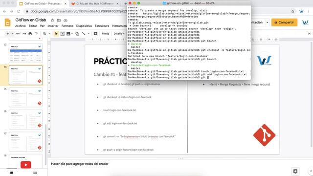 9- Taller: cómo implementar GitFlow en Gitlab: PRÁCTICA - Cambio #1 - feature/login-con-facebook смотреть онлайн