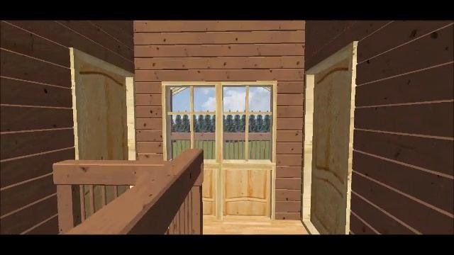 Дом из бруса на две семьи, проект "Евразия". смотреть онлайн