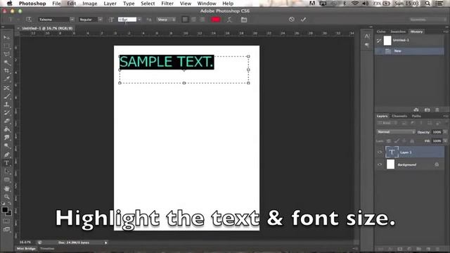 Adding and resizing text n Photoshop CS6. смотреть онлайн