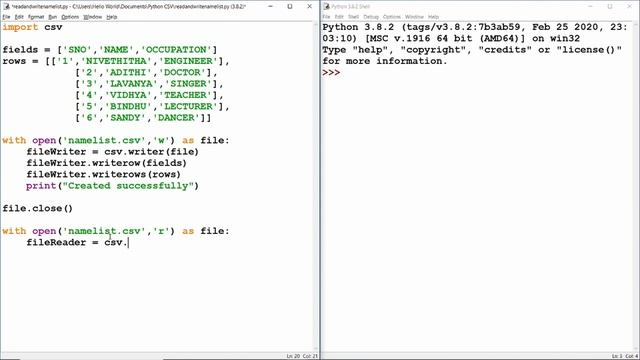 HandsonExercise #1 NameList | Python CSV in Tamil смотреть онлайн