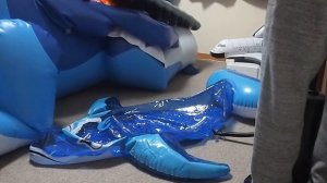 Inflatable dolphin ride to deflate