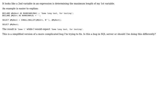 Databases: Why does SQL Server truncate my nvarchar(max) string in an expression? смотреть онлайн