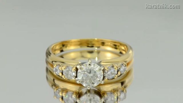 Золотое кольцо с бриллиантами 1.10 карат