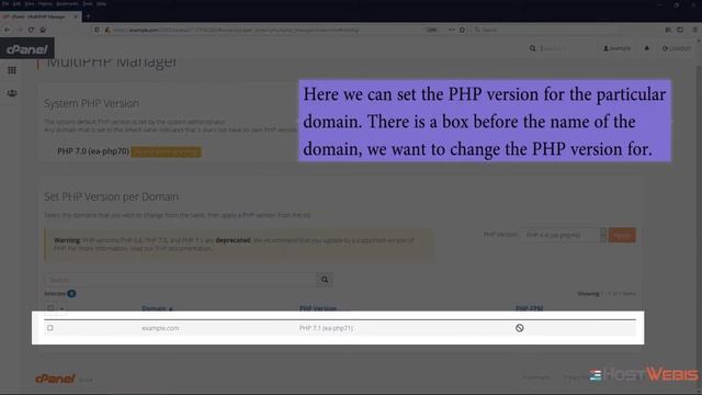 Learn how to change the PHP version on your domain using cPanel with HostWebis смотреть онлайн