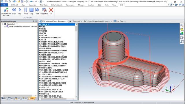 T-Flex CAM 15 English - Lesson 35/39 - Machining Simulator 3D смотреть онлайн