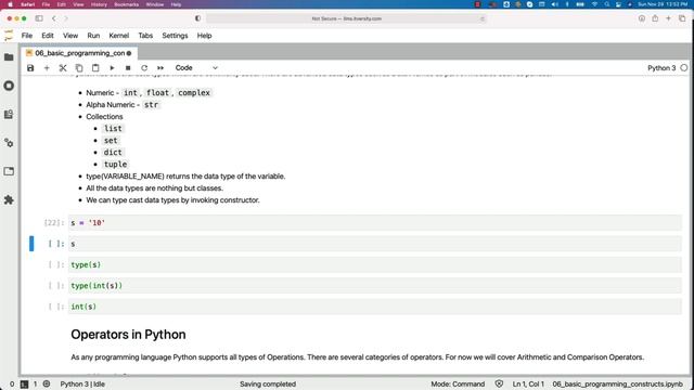 Programming Essentials Python - Basic Programming Constructs - Data Types - Commonly Used смотреть онлайн