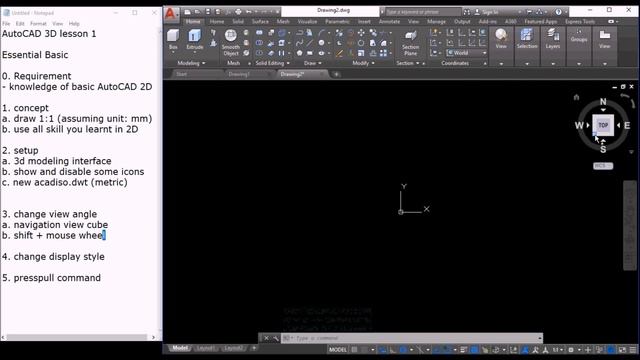 AutoCAD 3D Basic to Advanced Tutorial : Lesson 1 Introduction and setup 3D environment смотреть онлайн