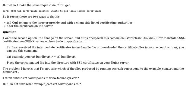 SSL "unable to get local issuer certificate" : "full chain" vs "root"? смотреть онлайн