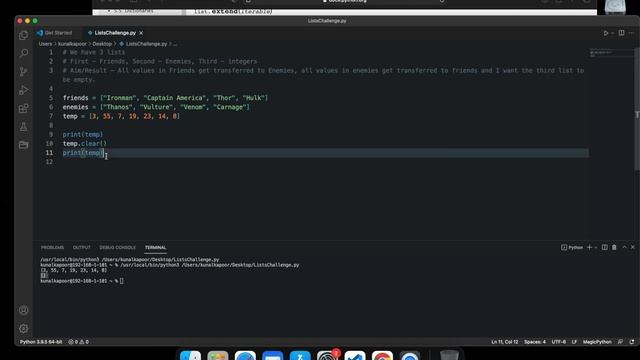 Python Lists Challenge # 1 Hindi смотреть онлайн